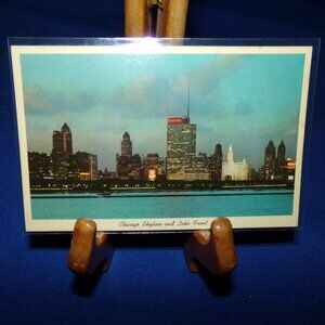 Vintage Full Color Photo Postcard - Skyline & Lake Front - Chicago, Illinois